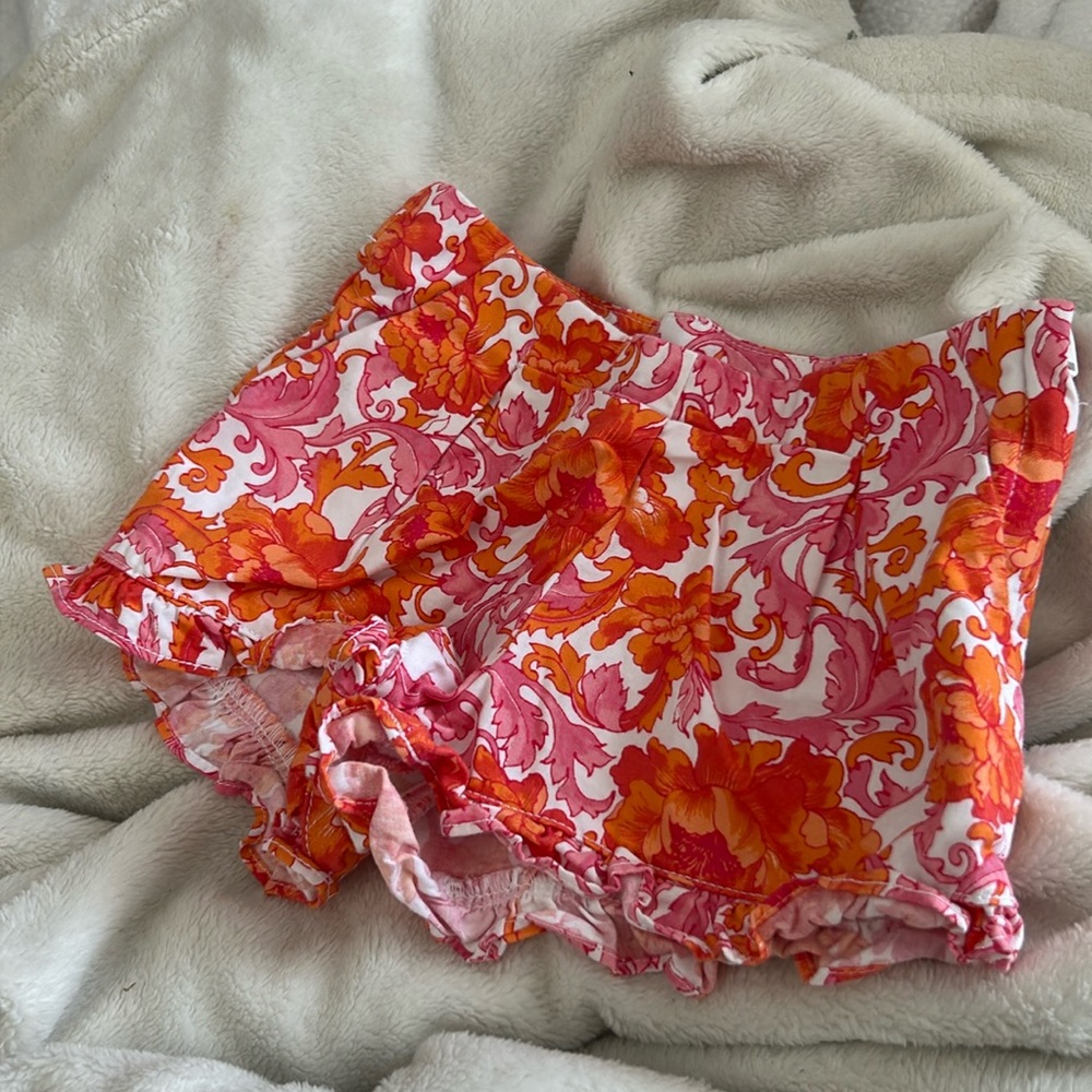 Janie and Jack Floral Ruffle Hem Shorts Size 2T‎